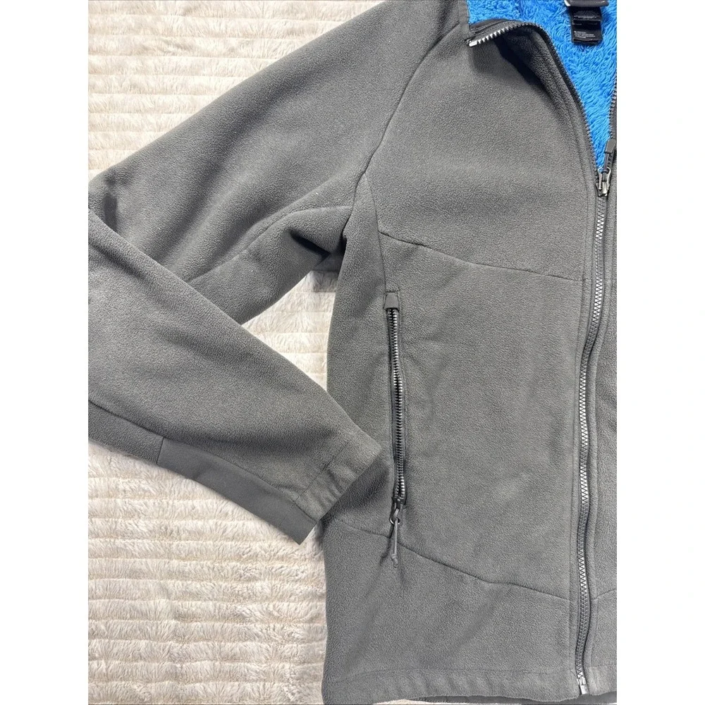 North Face Men's Medium Chimborazo Sherpa-Lined Fleece Full Zip Jacket Gray NICE